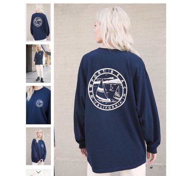 Brandy Melville Tops - BRANDY MELVILLE Newport Beach Long Sleeve T-Shirt